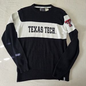 Texas Tech Bruzer Black and White Knit Men's Sweater 100% Cotton Medium